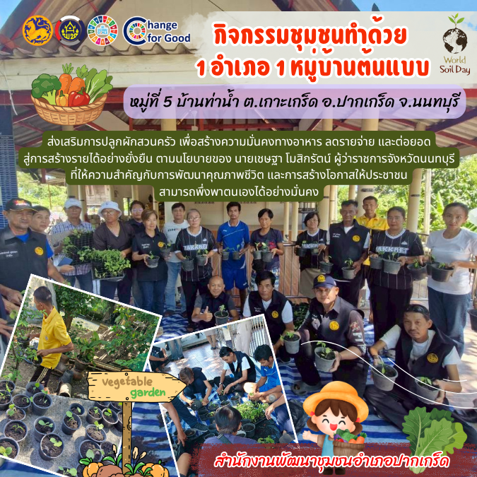 กิจกรรมชุมชนทำด้วย  1 อำเภอ 1 หมู่บ้านต้นแบบ