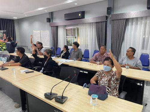 สำนักงานพัฒนาชุมชนอำเภอปากเกร็ด จัดประชุมคัดเลือกผู้นำอาสาพัฒนาชุมชน (ผู้นำ อช.) ตำบลอ้อมเกร็ด