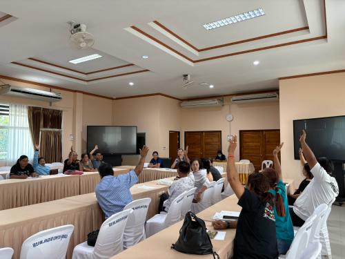 สำนักงานพัฒนาชุมชนอำเภอปากเกร็ด จัดประชุมคัดเลือกผู้นำอาสาพัฒนาชุมชน (ผู้นำ อช.) ตำบลคลองพระอุดม